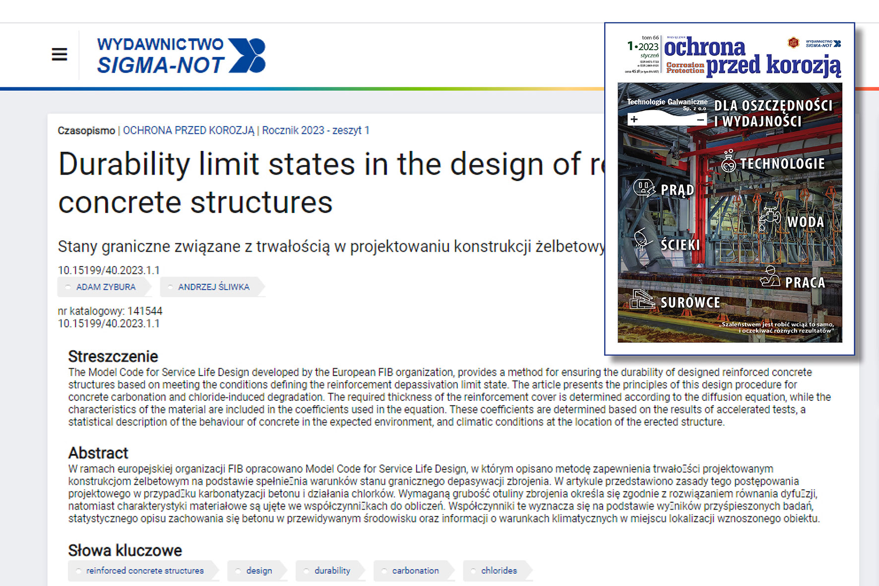 DURABILITY LIMIT STATES IN THE DESIGN OF REINFORCED CONCRETE STRUCTURES